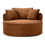 Modern Corduroy Boneless Floor Round Chair With Pillows - Omega Lifestyles