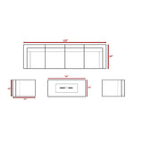 7-Piece Outdoor Seating Set With Firepit And Cushions - Omega Lifestyles
