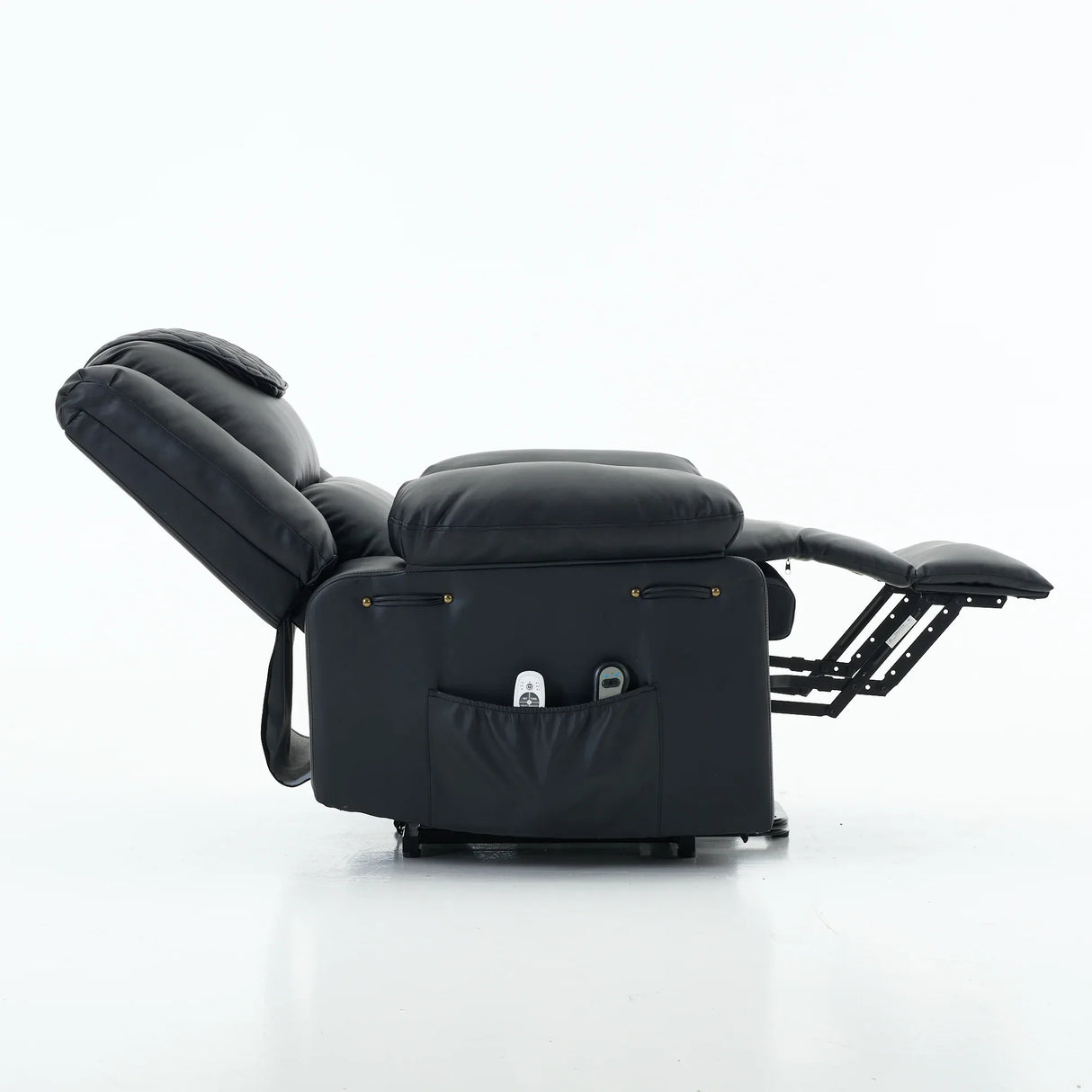 Medium-Firm Remote-Controlled Heating Massage Recliner PU Leather - Omega Lifestyles