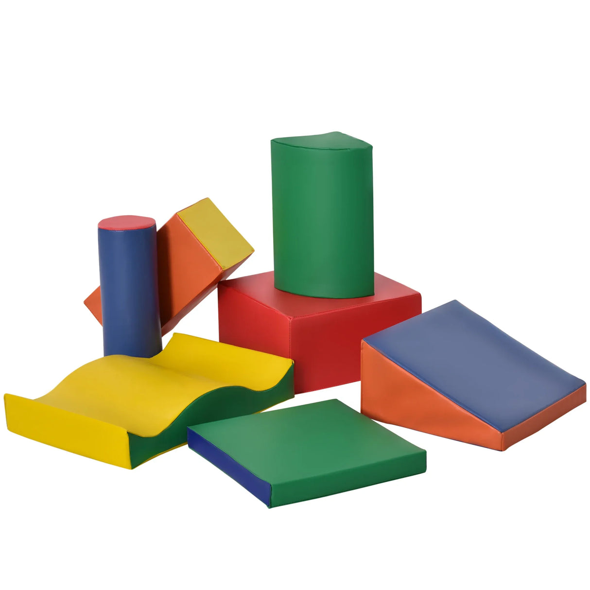 7-Piece Colorful Soft Foam Play Blocks Kids Gym Set - Omega Lifestyles