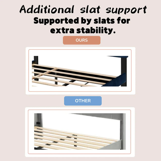 Queen Modern Velvet Upholstered Bed Frame With Trundle - Omega Lifestyles