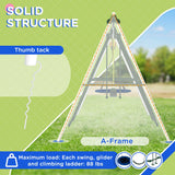 Heavy-Duty Steel Kids Outdoor Swing Set With Slide - Omega Lifestyles