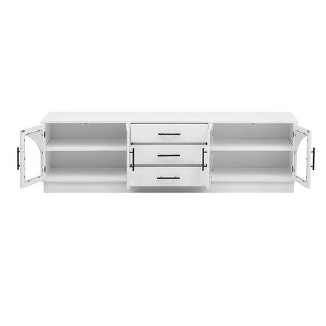 Modern Minimalist White MDF TV Stand With Storage - Sleep Galleria
