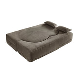Full Size Plush Corduroy Foam Folding Sofa Bed With Pillows - Omega Lifestyles