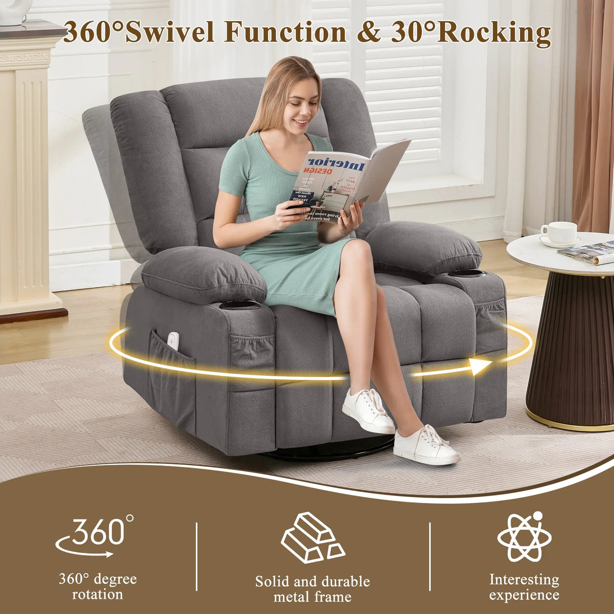 3D Kneading Heated Recliner Massage Chair With USB Port - Omega Lifestyles