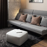 Square Fabric Pouf Ottoman With Polystyrene Bead Filling - Omega Lifestyles