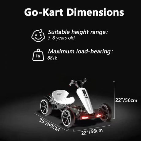 12V Foldable Kids Electric Pedal Go Kart With Adjustable Seat - Omega Lifestyles