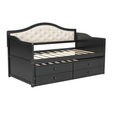 Twin Daybed With Pull-Out Trundle And Storage Drawers - Omega Lifestyles