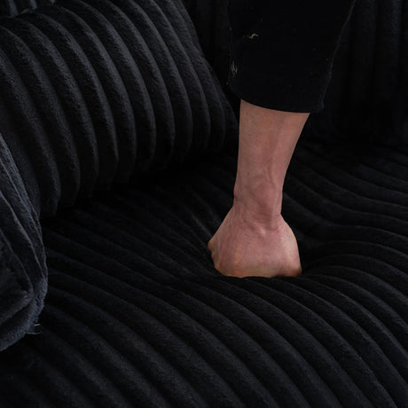 360-Degree Swivel Plush Corduroy Accent Chair With Pillows - Omega Lifestyles