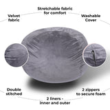 Minky Velvet Memory Foam Bean Bag Chair - Omega Lifestyles