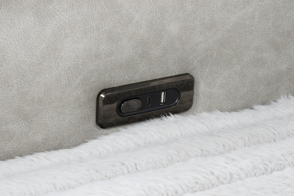 Power Reclining Modern Corduroy Sectional Sofa With Console - Omega Lifestyles