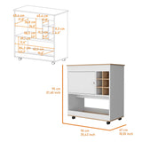 Multicolor Particle Board Texas Bar Cart With Casters - Omega Lifestyles