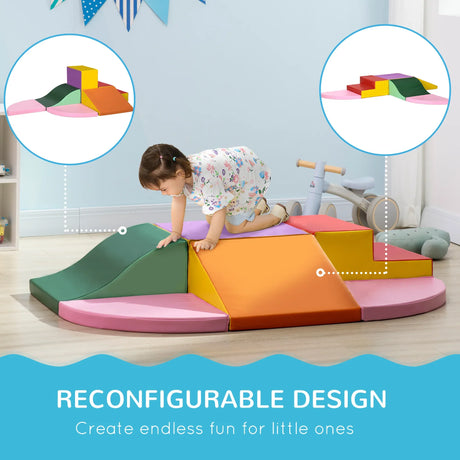 Set of 6 Soft Multicolor Foam Climbing Blocks for Toddlers - Omega Lifestyles