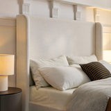 King Upholstered Wingback Bed Frame With Chenille Upholstery - Omega Lifestyles