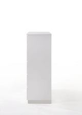 White High Gloss Synthetic Wood Chest With Organizer - Omega Lifestyles