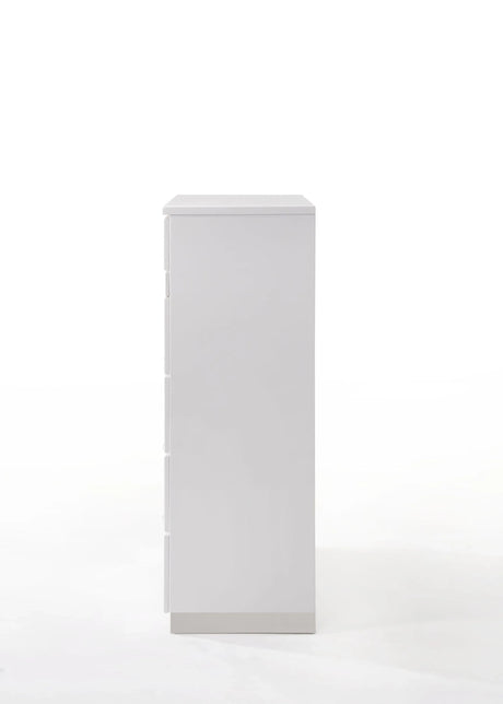 White High Gloss Synthetic Wood Chest With Organizer - Omega Lifestyles