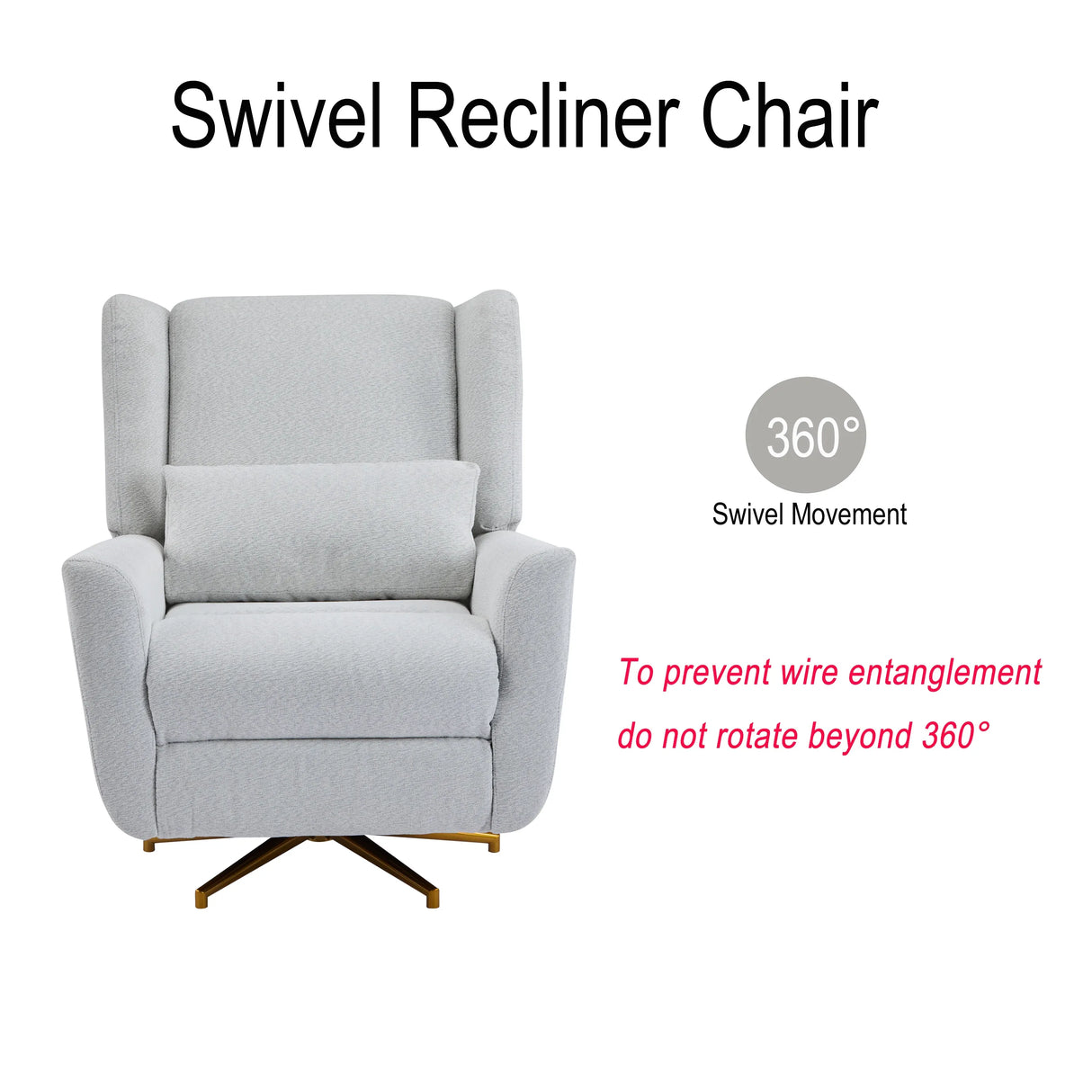 Power Upholstered 360-Degree Swivel Recliner Chair - Omega Lifestyles