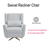 Power Upholstered 360-Degree Swivel Recliner Chair - Omega Lifestyles