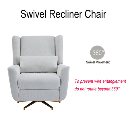 Power Upholstered 360-Degree Swivel Recliner Chair - Omega Lifestyles