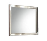 Contemporary Silver Synthetic Wood Framed Mirror 28x32 Inch - Omega Lifestyles
