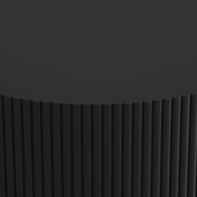 Round Black MDF Two-Tier Storage Coffee Table - Omega Lifestyles