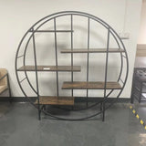 Rustic Brown Vintage Industrial 5-Tier Storage Rack - Omega Lifestyles
