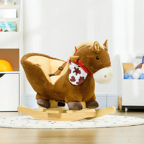 Wooden Baby Rocking Horse With Realistic Sounds - Omega Lifestyles