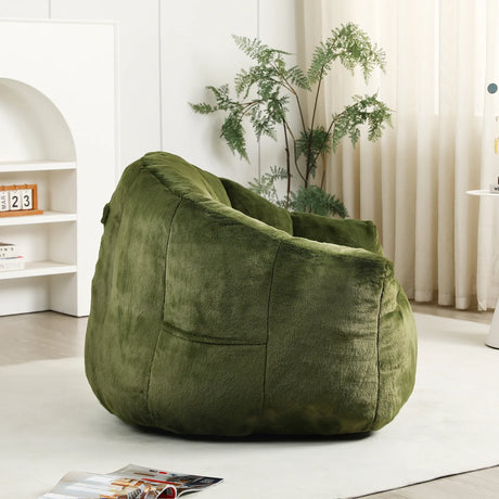 High-Density Foam Faux Fur Bean Bag Chair - Omega Lifestyles