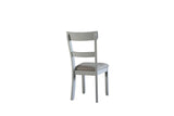 Set Of 2 Two-Tone Gray Fabric Pearl Finish Side Chairs - Omega Lifestyles
