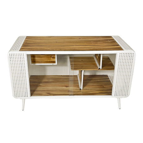 Spacious Fir Wood Iron Frame Tempered Glass Cat House - Sleep Galleria