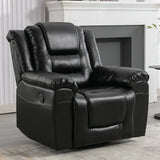 Manual Rocking 360-Degree Swivel Recliner Chair With PU Upholstery - Omega Lifestyles