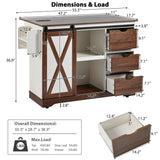 Farmhouse Sliding Barn Door Kitchen Island Cart - Omega Lifestyles