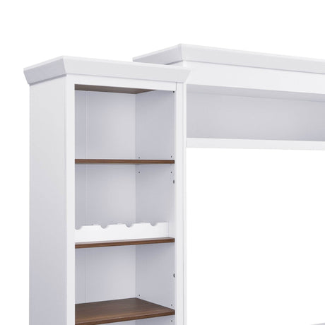 Farmhouse 4-Piece White Walnut TV Stand Set - Omega Lifestyles