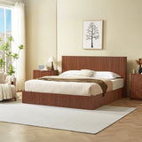 King Hydraulic Lift-Up Storage Bed Frame Walnut