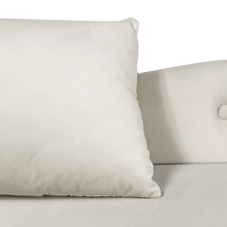 Beige Velvet Classic Storage Chaise Lounge Chair - Omega Lifestyles