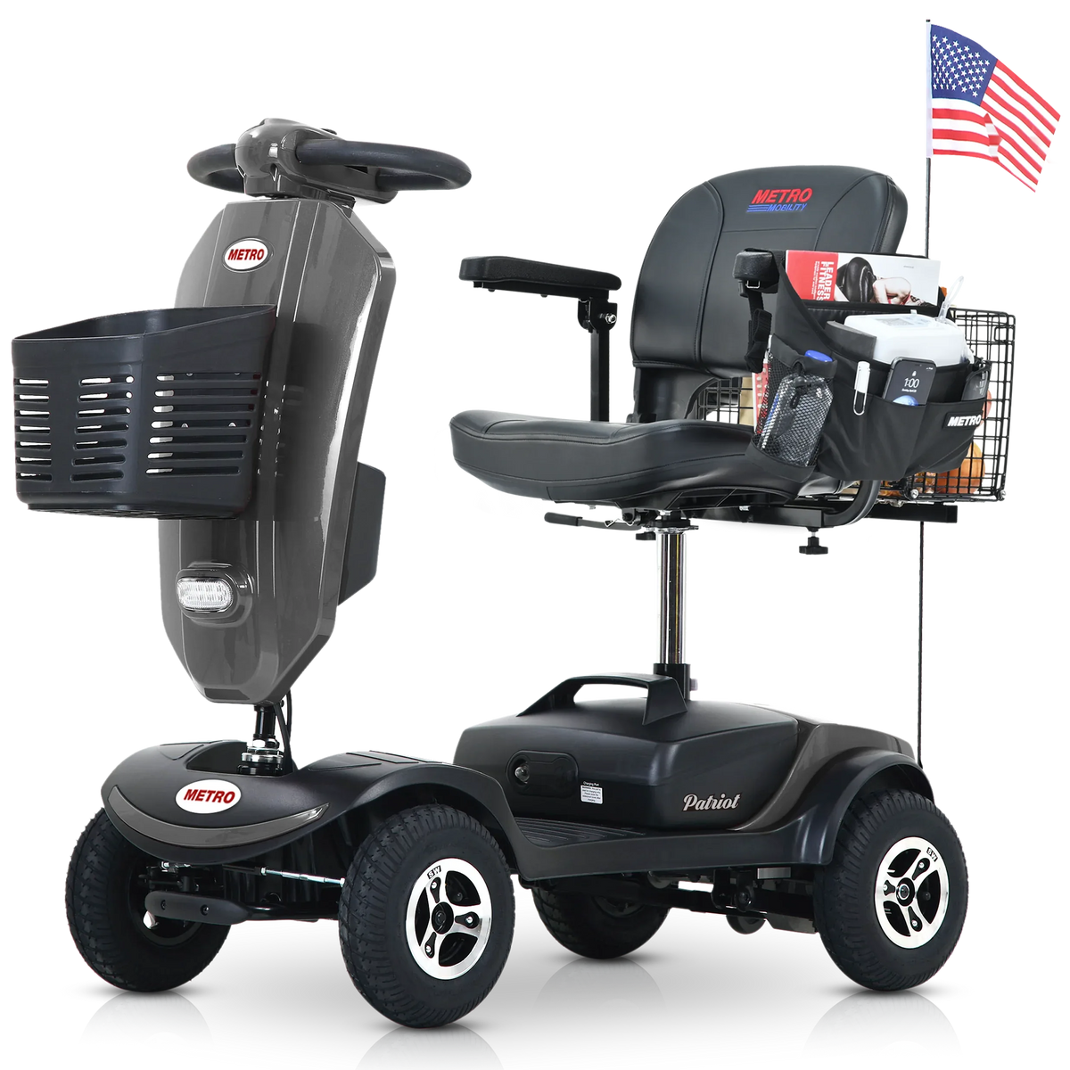 Outdoor Compact Mobility Scooter With Windshield Cup Holders USB - Omega Lifestyles