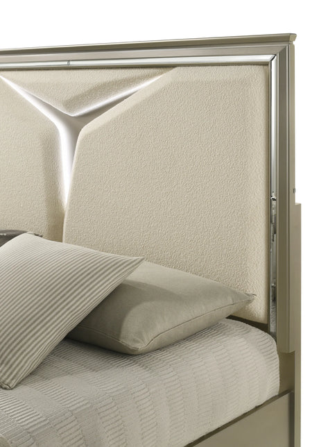 Modern Upholstered Wood Bed Frame With LED Headboard - Omega Lifestyles