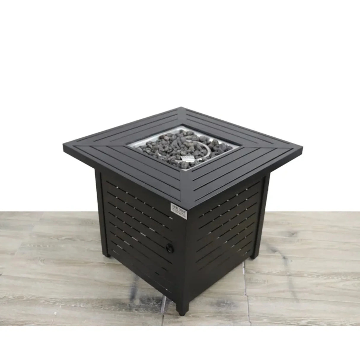 Black Steel Modern Outdoor Fire Pit Table 30-Inch - Omega Lifestyles