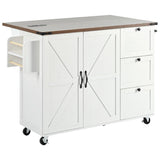 Farmhouse Kitchen Island Cart With Power Outlet - Omega Lifestyles