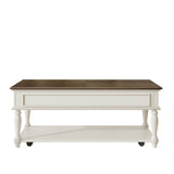 Mid-Century Farmhouse Coffee Table With Drawer Wheels - Sleep Galleria