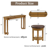 4-Piece Solid Wood Bar Table Set With Padded Stools - Omega Lifestyles