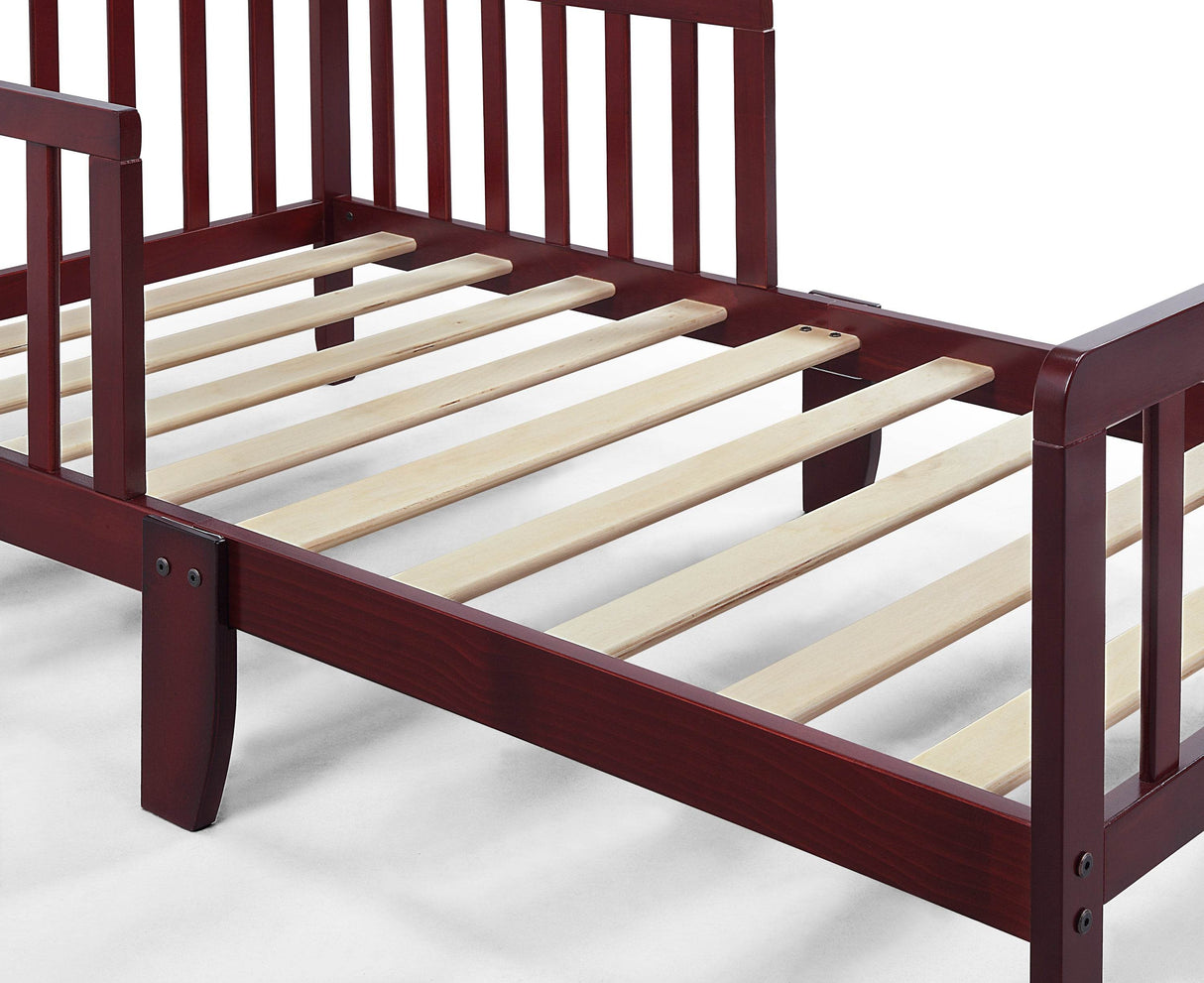 Solid Wood Cherry Toddler Bed With Safety Rails - Omega Lifestyles