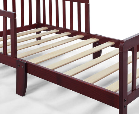 Solid Wood Cherry Toddler Bed With Safety Rails - Omega Lifestyles