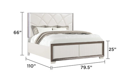 Modern Tufted Wood Bed Frame With LED Lighting - Omega Lifestyles