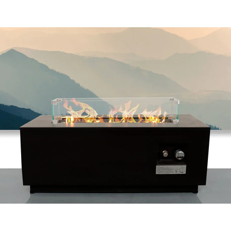 Modern Outdoor Steel Propane Fire Pit Table - Omega Lifestyles