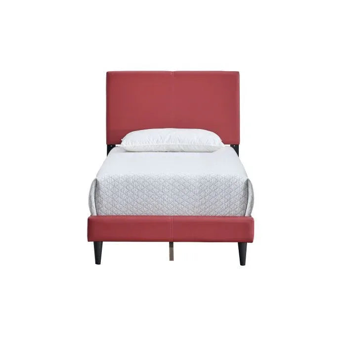 Twin Upholstered Adjustable Height Red Bed Frame - Omega Lifestyles