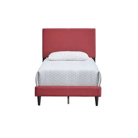 Twin Upholstered Adjustable Height Red Bed Frame - Omega Lifestyles