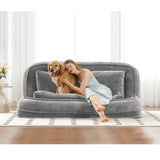 Medium-Soft Adjustable Loveseat Lazy Sofa With Chenille Upholstery - Omega Lifestyles