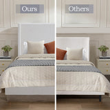 Queen Upholstered Wingback Bed Frame With Boucle Fabric - Omega Lifestyles