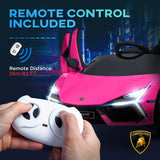 12V Licensed Lamborghini Kids Electric Ride-On Car Pink - Omega Lifestyles